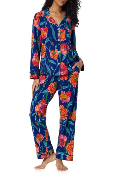Bedhead Pajamas Linear Poppy Long Sleeve Pajamas In Blue