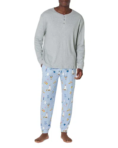 Bedhead Pajamas Long Sleeve Henley & Jogger Pajama Set In Gray