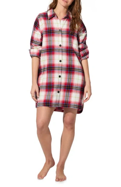 Bedhead Pajamas Long Sleeve Organic Cotton Sleep Shirt In Red