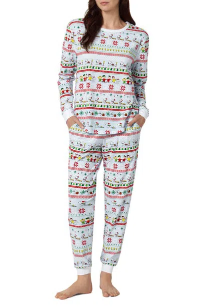 Bedhead Pajamas Peanuts Winter Parade Organic Cotton Pajamas In White