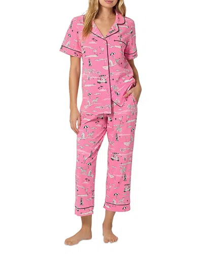 Bedhead Pajamas Pink Short Sleeve Classic Stretch Jersey Cropped Pajama Set