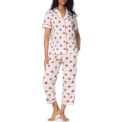 Bedhead Pajamas Print Cotton Crop Pajamas In White