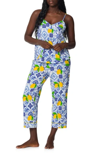 Bedhead Pajamas Print Crop Pajamas In Blue