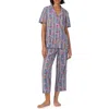 Bedhead Pajamas Print Crop Stretch Jersey Pajamas In Bel Fiore