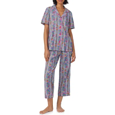 Bedhead Pajamas Print Crop Stretch Jersey Pajamas In Bel Fiore