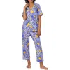 Bedhead Pajamas Printed Short Sleeve Cropped Pajama Set In Majolica
