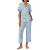 Bedhead Pajamas Print Crop Stretch Jersey Pajamas In Marina Grande