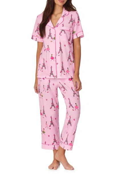Bedhead Pajamas Print Crop Stretch Jersey Pajamas In Tres Chic