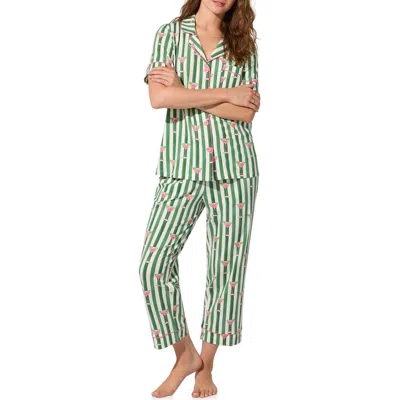 Bedhead Pajamas Print Jersey Crop Pajamas In Animal Print