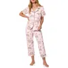 Bedhead Pajamas Print Jersey Crop Pajamas In Purple