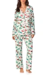Bedhead Pajamas Christmas Nostalgia Cotton Jersey Pajama Set In Alpine Cabins