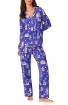 Bedhead Pajamas Printed Long Sleeve Pajama Set In Winter In Paris