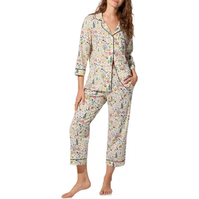 Bedhead Pajamas Print Long Sleeve Stretch Organic Cotton Jersey Crop Pajamas In Pattern
