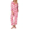 Bedhead Pajamas Print Long Sleeve Stretch Organic Cotton Jersey Crop Pajamas In Pink