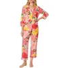 Bedhead Pajamas Print Long Sleeve Stretch Organic Cotton Jersey Crop Pajamas In Pink