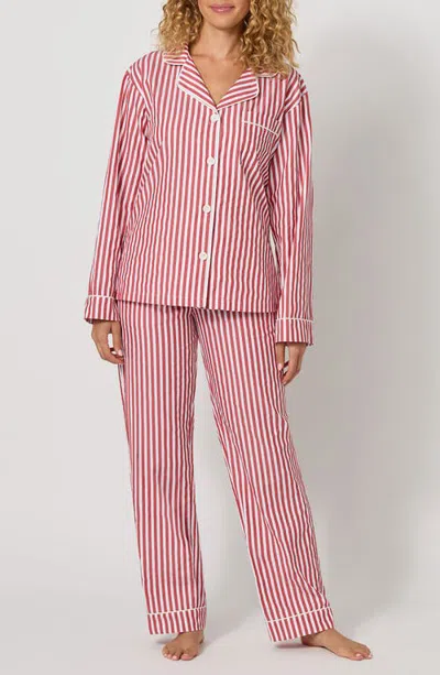 Bedhead Pajamas Print Organic Cotton Sateen Pajamas In Red