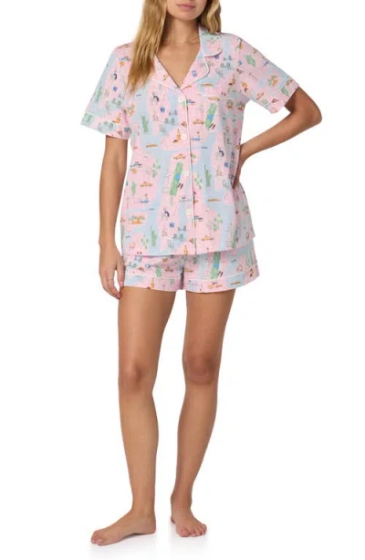 Bedhead Pajamas Print Short Pajamas In Pink