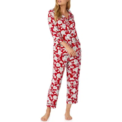 Bedhead Pajamas Print Stretch Organic Cotton Crop Pajamas In Red