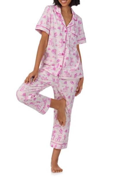 Bedhead Pajamas Print Stretch Organic Cotton Jersey Crop Pajamas