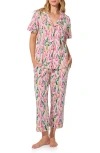 Bedhead Pajamas Print Stretch Organic Cotton Jersey Crop Pajamas
