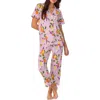 Bedhead Pajamas Print Stretch Organic Cotton Jersey Crop Pajamas In Citrus Blossom