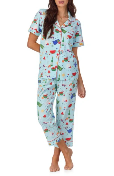 Bedhead Pajamas Print Stretch Organic Cotton Jersey Crop Pajamas In Garden Grazing