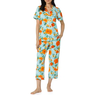Bedhead Pajamas Print Stretch Organic Cotton Jersey Crop Pajamas In Green