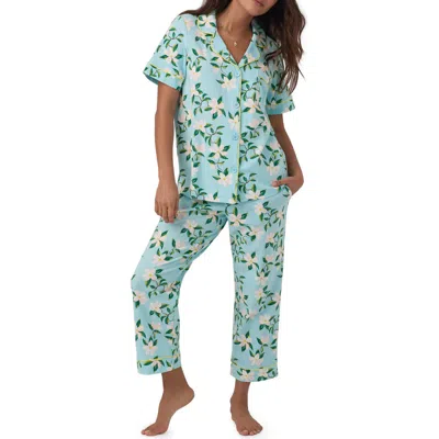 Bedhead Pajamas Print Stretch Organic Cotton Jersey Crop Pajamas In Green