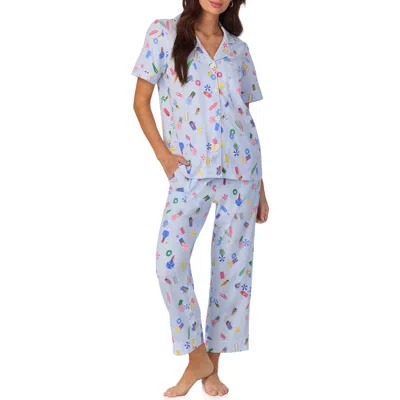 Bedhead Pajamas Print Stretch Organic Cotton Jersey Crop Pajamas In Lifes A Beach