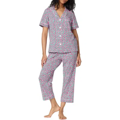 Bedhead Pajamas Print Stretch Organic Cotton Jersey Crop Pajamas In Purple