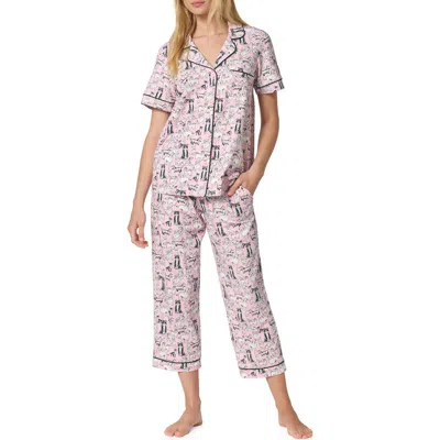 Bedhead Pajamas Print Stretch Organic Cotton Jersey Crop Pajamas In Pattern