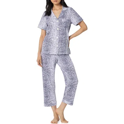 Bedhead Pajamas Print Stretch Organic Cotton Jersey Crop Pajamas In Purple