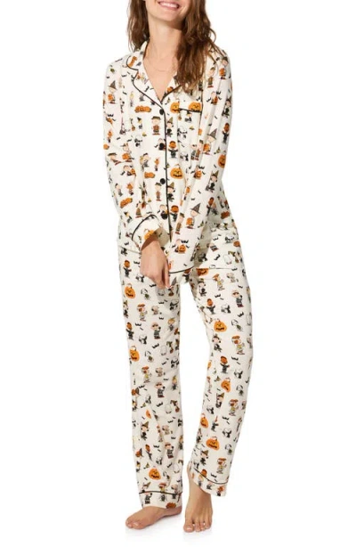 Bedhead Pajamas Print Stretch Organic Cotton Jersey Pajamas In White