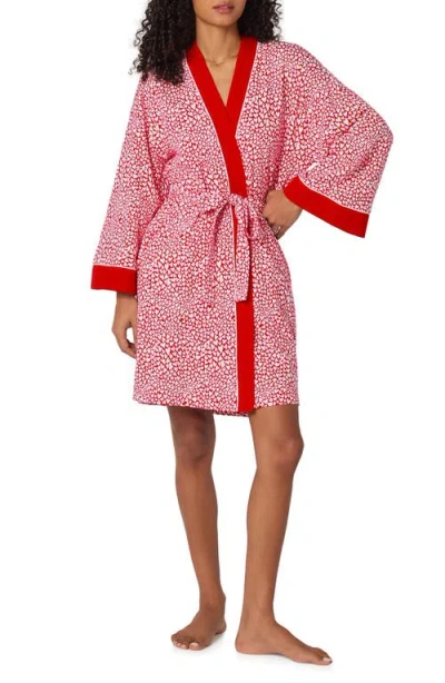 Bedhead Pajamas Print Stretch Organic Cotton Jersey Robe In Red