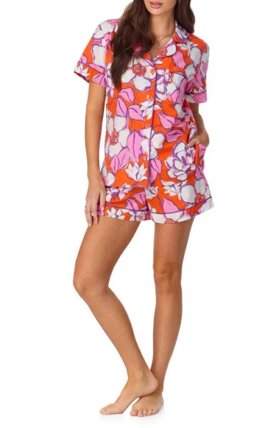 Bedhead Pajamas Print Stretch Organic Cotton Jersey Short Pajamas In Gardenia