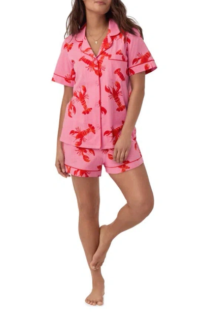 Bedhead Pajamas Print Stretch Organic Cotton Jersey Short Pajamas In Lobster Fest