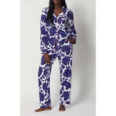Bedhead Pajamas Print Stretch Organic Cotton Pajamas In Blue