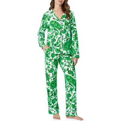Bedhead Pajamas Stretch Jersey Long Sleeve Pajama Set In Green