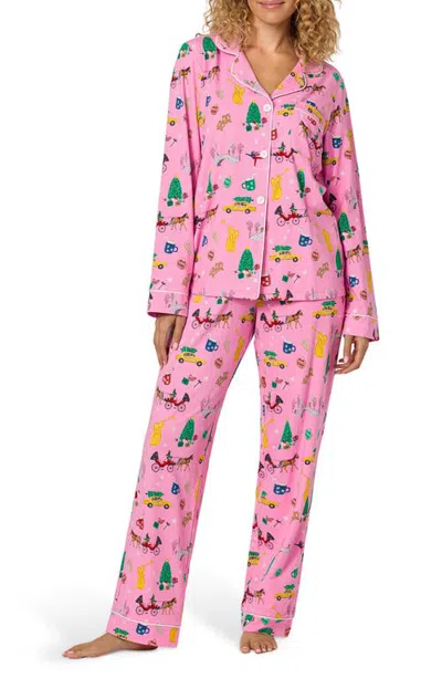 Bedhead Pajamas Print Stretch Organic Cotton Pajamas In Pink