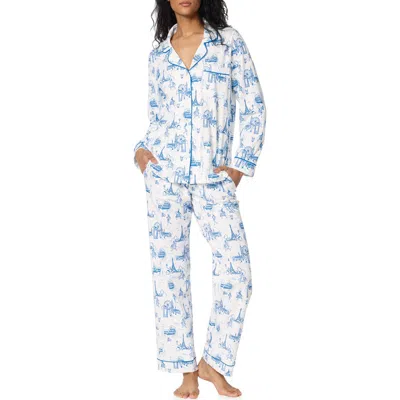 Bedhead Pajamas Print Stretch Organic Cotton Pajamas In Blue