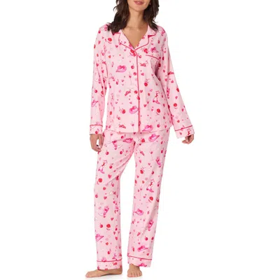 Bedhead Pajamas Print Stretch Organic Cotton Pajamas In Pink