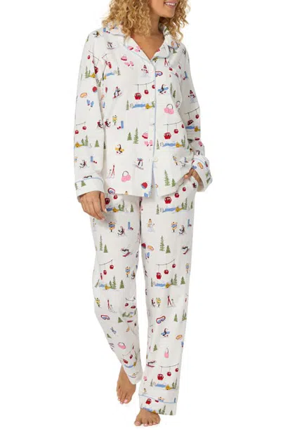 Bedhead Pajamas Print Stretch Organic Cotton Pajamas In White