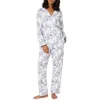 Bedhead Pajamas Woven Flannel Long Sleeve Long Pants Pajama Set In White
