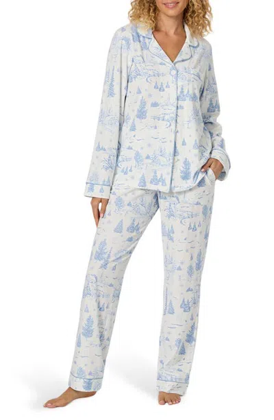Bedhead Pajamas Print Stretch Organic Cotton Pajamas In Blue
