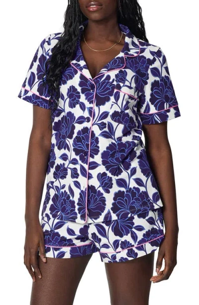 Bedhead Pajamas Print Stretch Organic Cotton Short Pajamas In Blue
