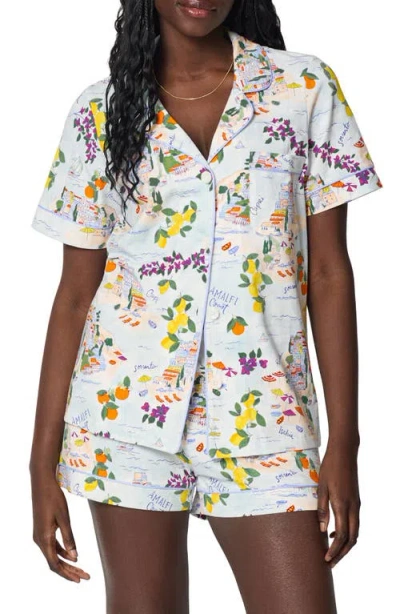 Bedhead Pajamas Print Stretch Organic Cotton Short Pajamas In White