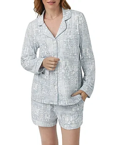 Bedhead Pajamas Printed Long Sleeve & Shorts Pajama Set In Blue