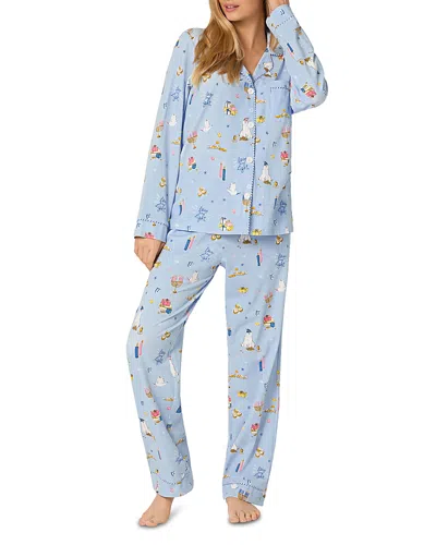 Bedhead Pajamas Print Stretch Organic Cotton Pajamas In Blue