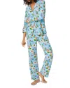 Bedhead Pajamas Print Stretch Organic Cotton Pajamas In Blue