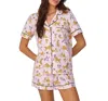 Bedhead Pajamas Print Stretch Organic Cotton Jersey Short Pajamas In Tennis Cheetah